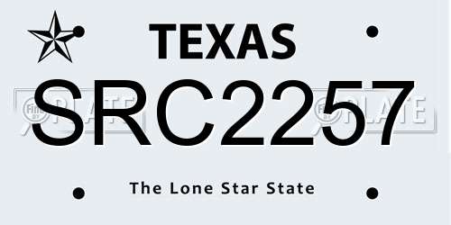 SRC2257 Texas License Plate