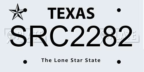 SRC2282 Texas License Plate