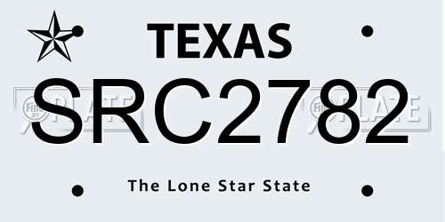 SRC2782 Texas License Plate
