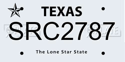 SRC2787 Texas License Plate