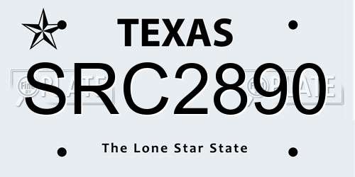 SRC2890 Texas License Plate