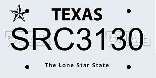 SRC3130 Texas License Plate