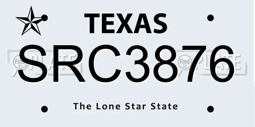 SRC3876 Texas License Plate
