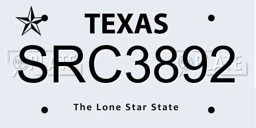SRC3892 Texas License Plate