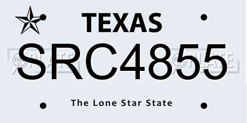 SRC4855 Texas License Plate