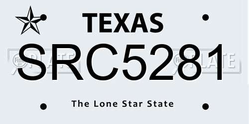 SRC5281 Texas License Plate