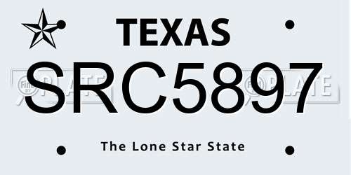 SRC5897 Texas License Plate