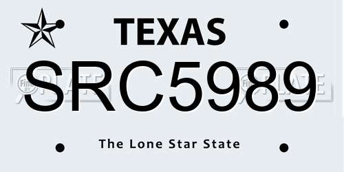 SRC5989 Texas License Plate