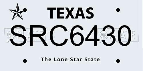 SRC6430 Texas License Plate