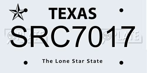 SRC7017 Texas License Plate