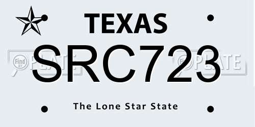 SRC723 Texas License Plate