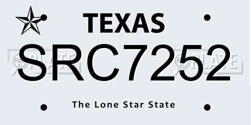 SRC7252 Texas License Plate