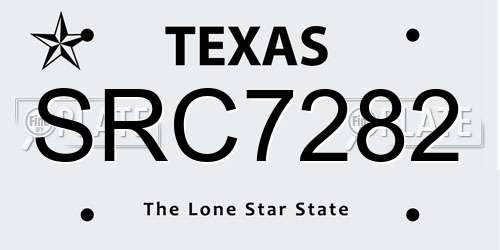 SRC7282 Texas License Plate