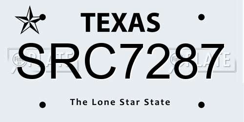 SRC7287 Texas License Plate