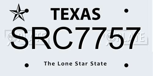SRC7757 Texas License Plate