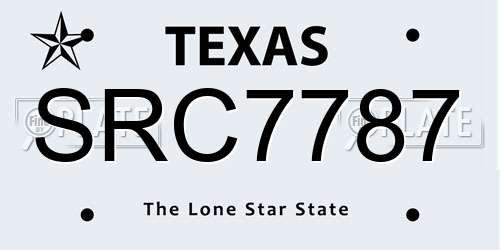 SRC7787 Texas License Plate