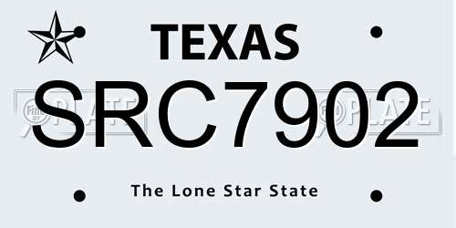 SRC7902 Texas License Plate