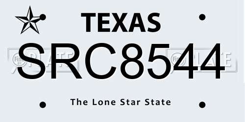 SRC8544 Texas License Plate