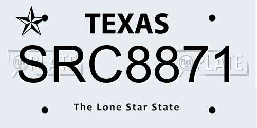 SRC8871 Texas License Plate
