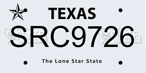 SRC9726 Texas License Plate