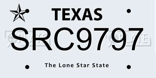 SRC9797 Texas License Plate