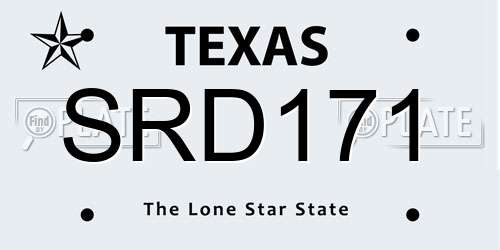 SRD171 Texas License Plate