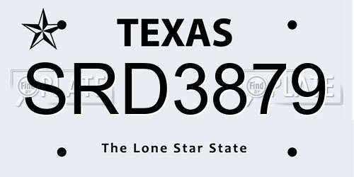 SRD3879 Texas License Plate