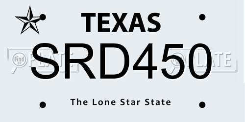 SRD450 Texas License Plate