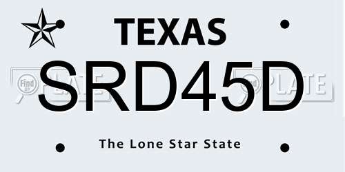 SRD45D Texas License Plate
