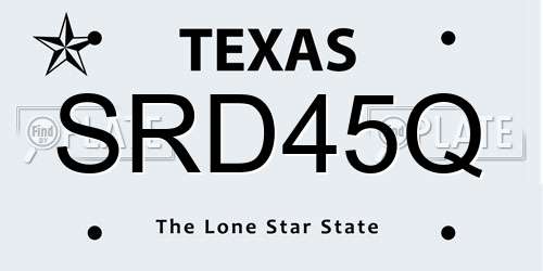 SRD45Q Texas License Plate