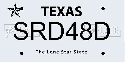 SRD48D Texas License Plate
