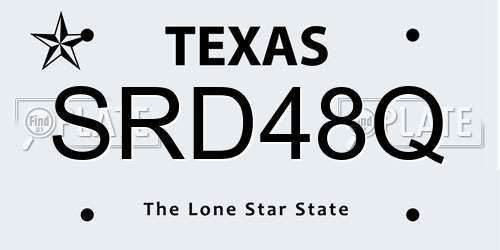 SRD48Q Texas License Plate