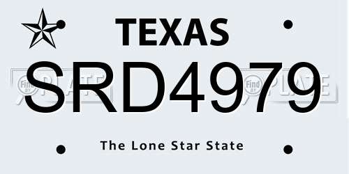 SRD4979 Texas License Plate