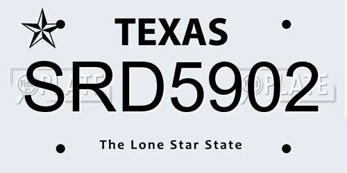 SRD5902 Texas License Plate