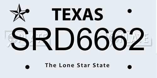 SRD6662 Texas License Plate