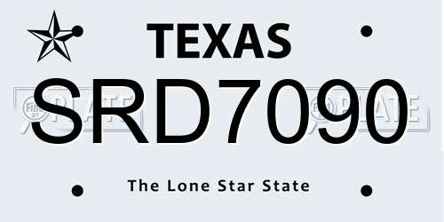 SRD7090 Texas License Plate