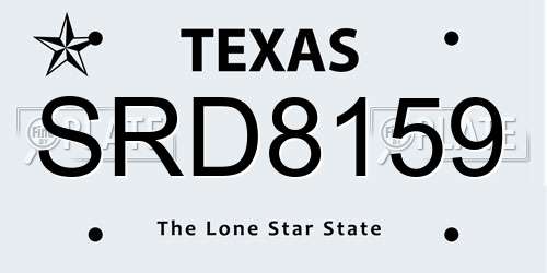 SRD8159 Texas License Plate