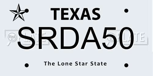 SRDA50 Texas License Plate