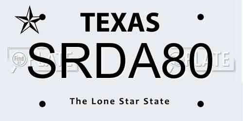 SRDA80 Texas License Plate