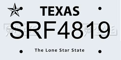 SRF4819 Texas License Plate