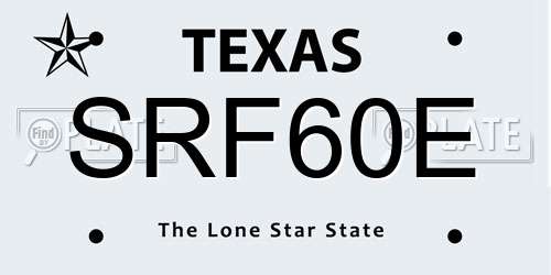 SRF60E Texas License Plate