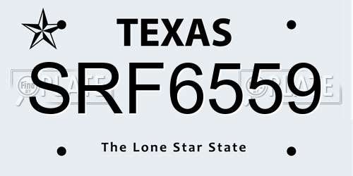 SRF6559 Texas License Plate