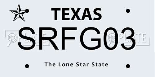 SRFG03 Texas License Plate
