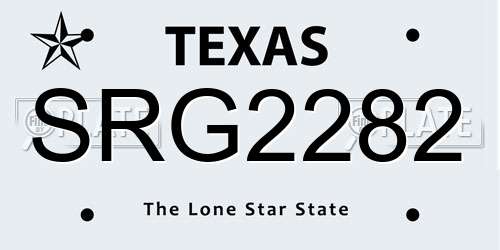 SRG2282 Texas License Plate