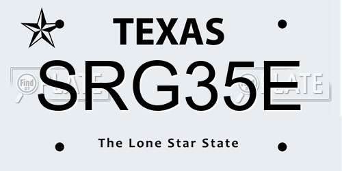 SRG35E Texas License Plate