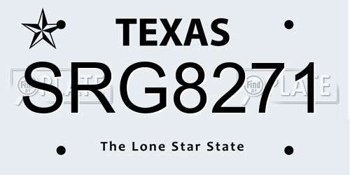 SRG8271 Texas License Plate