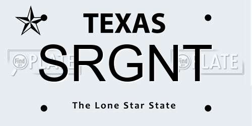 SRGNT Texas License Plate