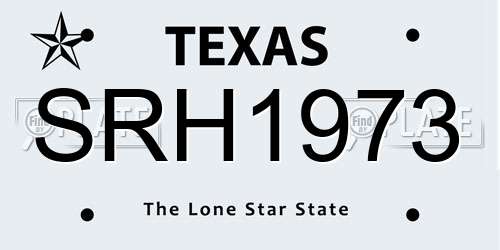 SRH1973 Texas License Plate