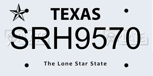 SRH9570 Texas License Plate