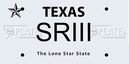 SRIII Texas License Plate